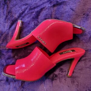 Hot pink mules, DKNY 7
